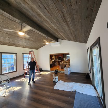 Recessed lighting installation in Huntley IL living room
